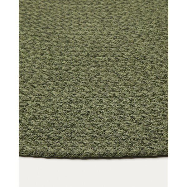 Zelena okrogla notranja in zunanja preproga iz recikliranih vlaken ø 150 cm Despas – Kave Home-image-3