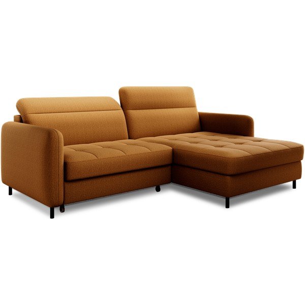 Rumena žametna raztegljiva/s prostorom za shranjevanje kotna sedežna garnitura (desni kot/z ležalnikom) Gomsi – ELTAP-image-2