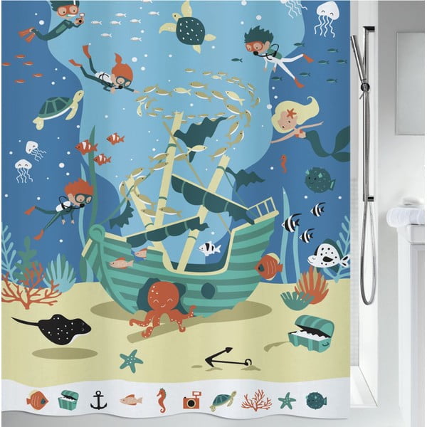 Zavesa za tuš 180x200 cm Pirates – Spirella
