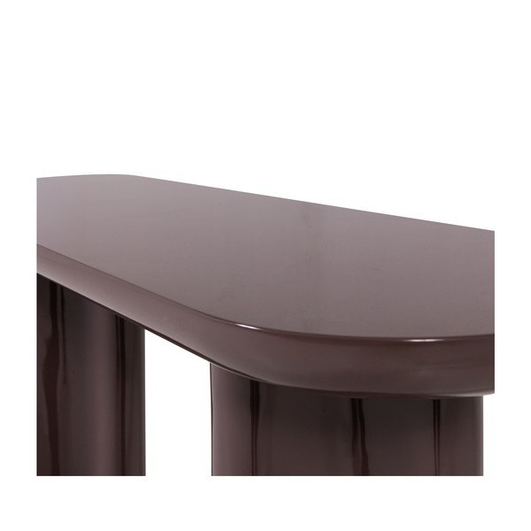 Temno rjava stranska mizica v sijajnem dekorju 35x120 cm Evara – WOOOD-image-4