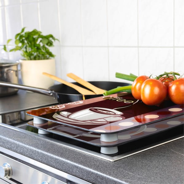 Komplet 2 steklenih zaščitnih plošč za štedilnik Maximex Coffee, 52 x 30 cm-image-1