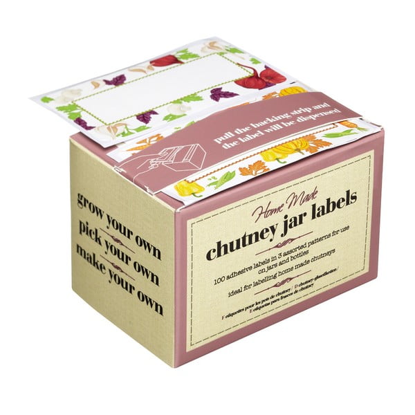 Komplet 100 etiket za označevanje kozarcev Kitchen Craft Home Made Chutney
