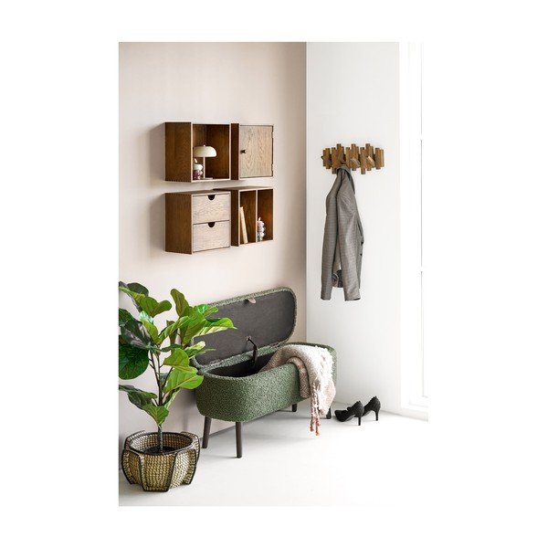 Temno rjav stenski obešalnik iz masivnega hrasta 40 cm Caltra – House Nordic-image-2