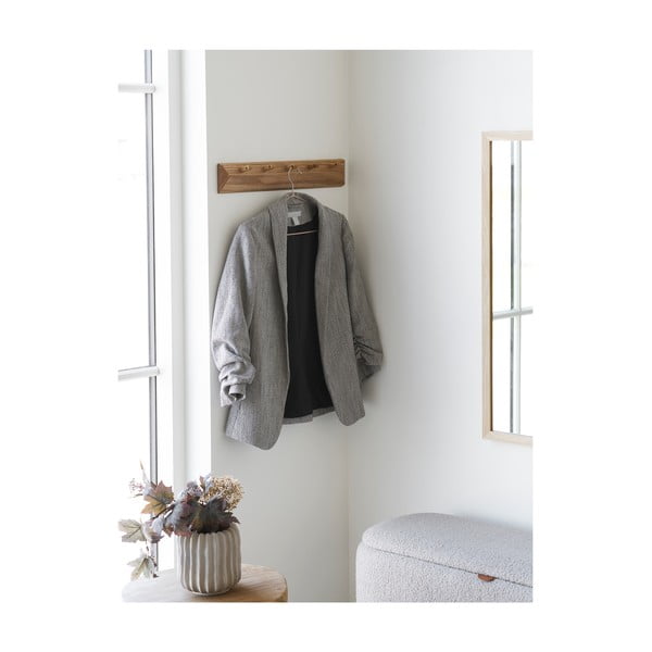 Stenski obešalnik iz masivnega hrasta v naravni barvi 50 cm Barco – House Nordic-image-1