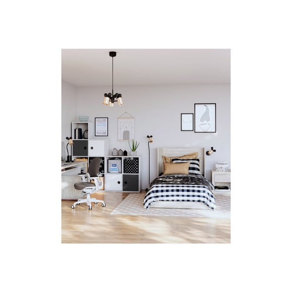 Črna/v zlati barvi otroška stenska svetilka s kovinskim senčilom Mouse – GTV-image-1