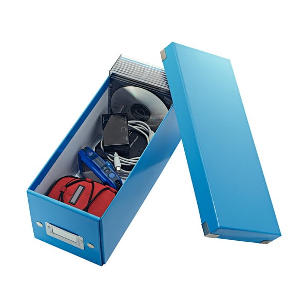 Modra kartonasta škatla za shranjevanje s pokrovom 14x35x14 cm Click&Store – Leitz-image-2