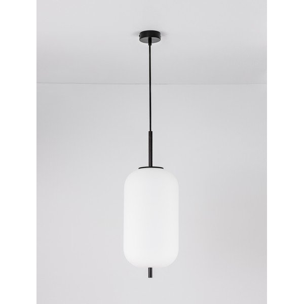 Bela/črna steklena viseča svetilka ø 22 cm Lato – Nova Luce-image-3