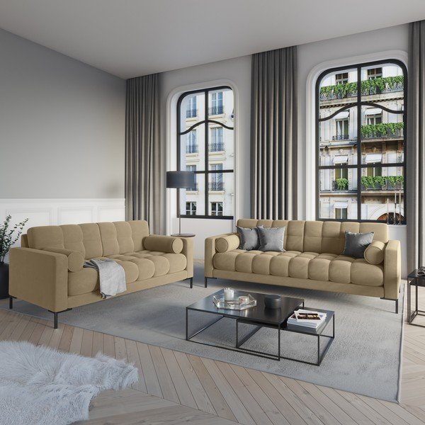 Bež žameten kavč Cosmopolitan Design Bali-image-1