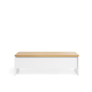 Bela/naravna mizica v hrastovem dekorju 60x110 cm Abilen – Kave Home
