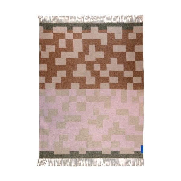 Roza/rjava odeja iz mešanice volne 130x190 cm Maze – Mette Ditmer Denmark