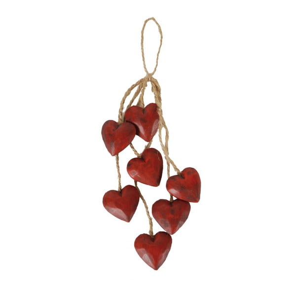 Lesena viseča dekoracija Antic Line Red Heart
