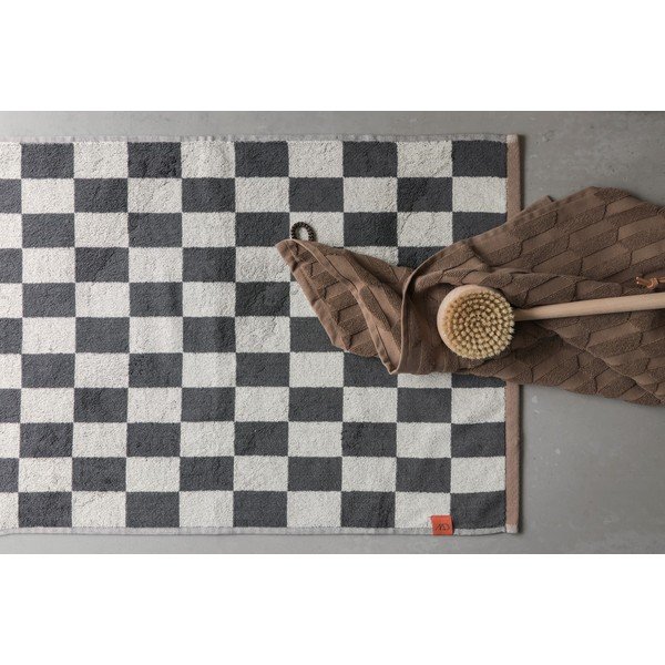 Antracitno sivo-bež kopalniška preproga za tuš kabino iz organskega bombaža 50x80 cm Retro – Mette Ditmer Denmark-image-2