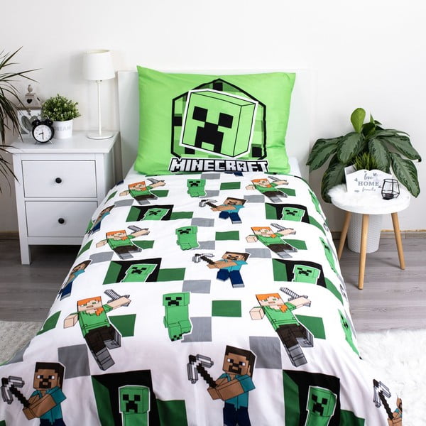 Enojna otroška posteljnina iz mikrovlaken 140x200 cm Minecraft – Jerry Fabrics-image-1