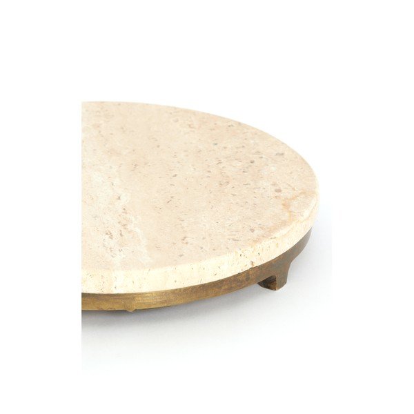 Okrogla stranska mizica s kamnito mizno ploščo ø 26 cm Leda – Light & Living-image-3