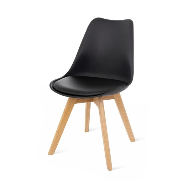 Komplet 2 črnih stolov z bukovimi nogami Bonami Essentials Retro
