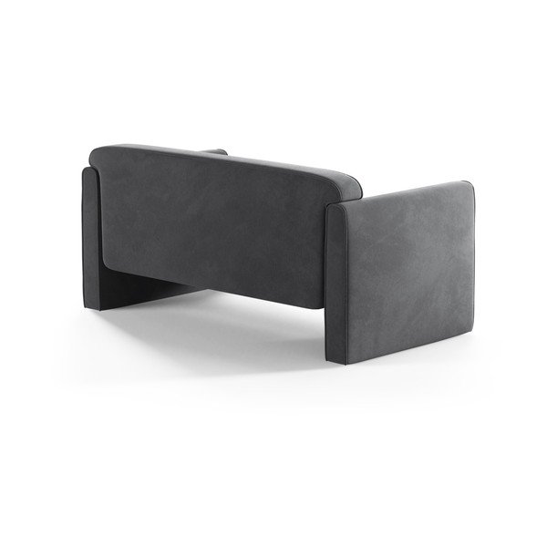 Siva žametna sedežna garnitura 140 cm Abby – Micadoni -image-2