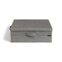 Siva tekstilna škatla za shranjevanje s pokrovom 46x56x16 cm Soft Storage Low – Bigso