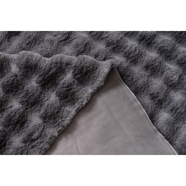 Antracitno siva pralna okrogla preproga ø 145 cm Bubbly – Oyo Concept-image-1