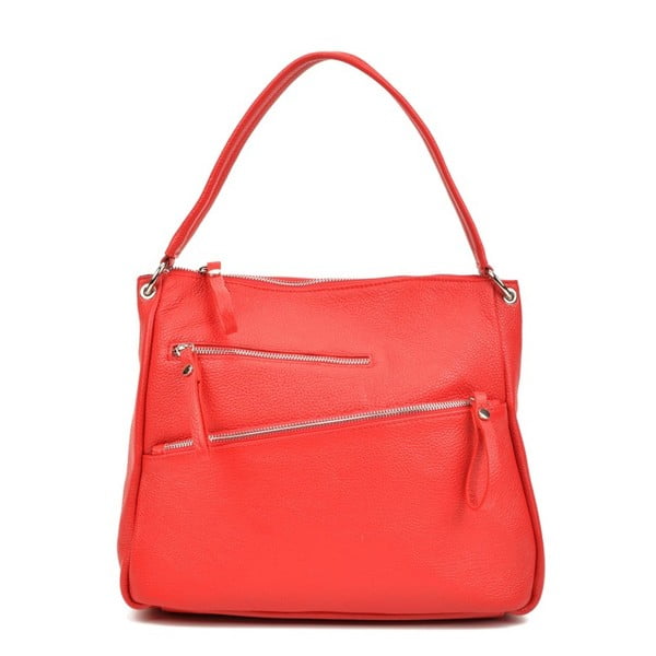 Rdeča usnjena torbica Carla Ferreri Perro