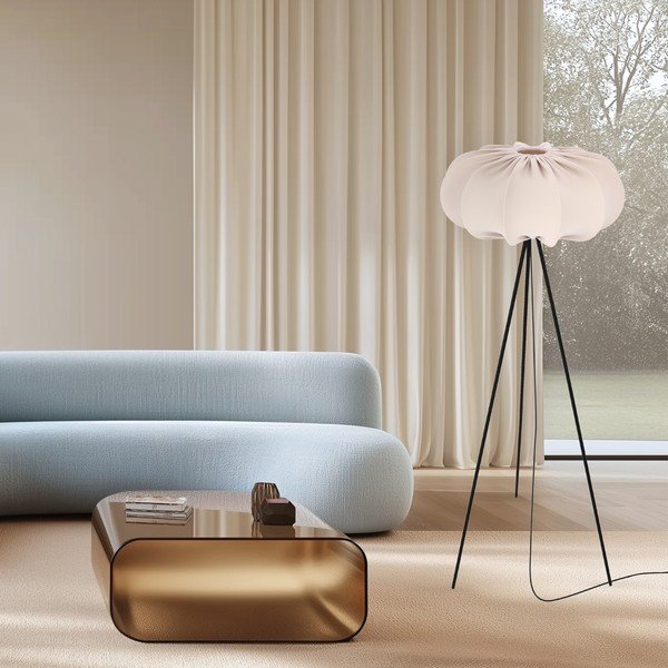 Bež stoječa svetilka s tekstilnim senčilom (višina 147 cm) Cafee – Candellux Lighting-image-1