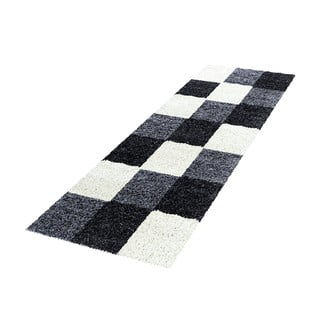Črno-bel tekač 80x250 cm Life – Ayyildiz Carpets