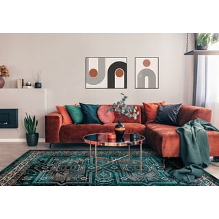 Modrozelena volnena preproga 160x240 cm Mia – Agnella
