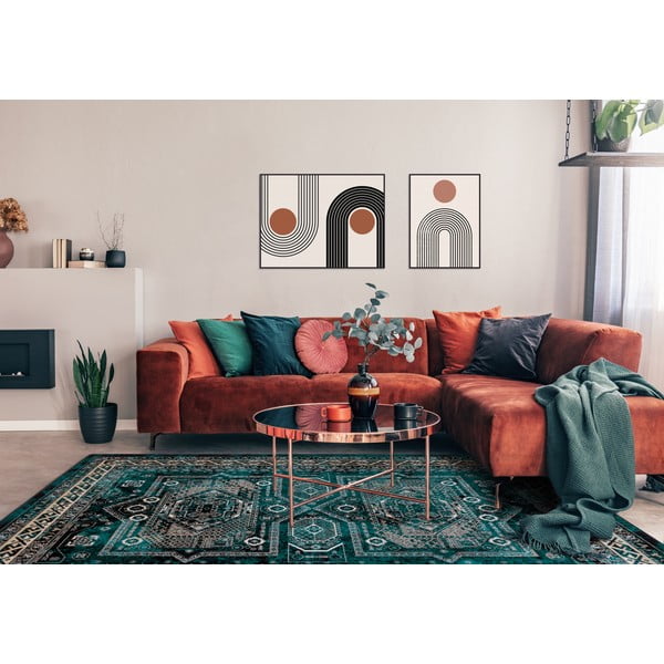 Modrozelena volnena preproga 200x300 cm Mia – Agnella-image-1