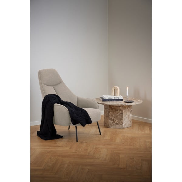 Svetlo rjava marmorna okrogla mizica ø 80 cm Naxos – Actona-image-1