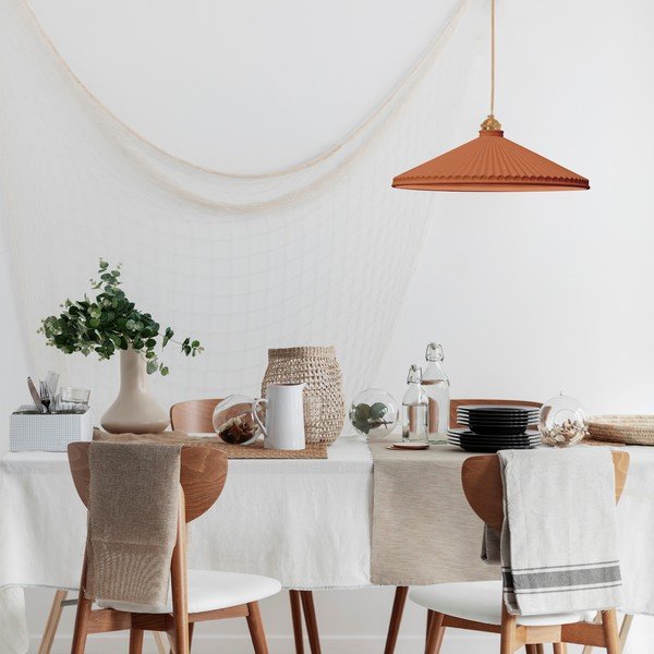 Rdeča viseča svetilka SULION Elena, višina 150 cm-image-1