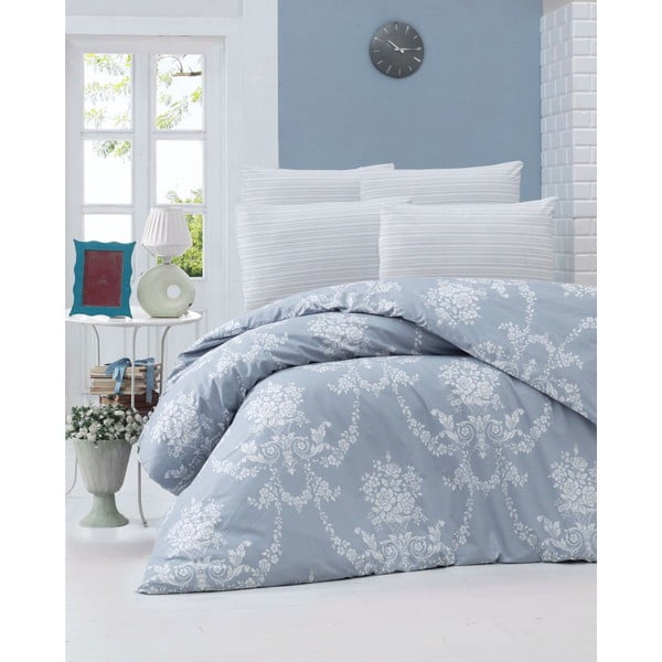 Modro posteljno perilo za eno osebo z rjuho Gloria, 160 x 220 cm