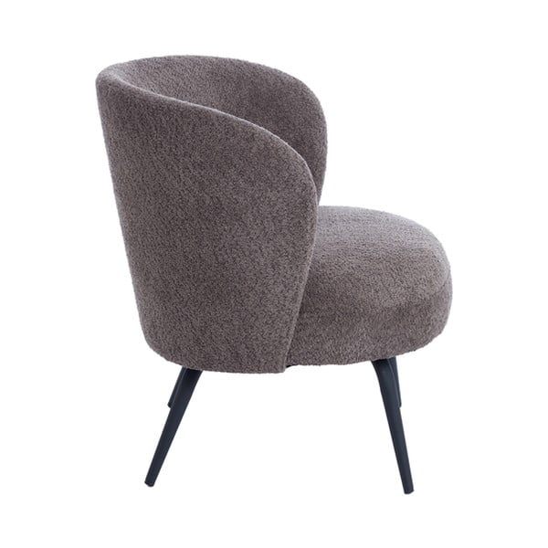 Temno rjav fotelj iz tkanine bouclé Dieyda – Light & Living-image-3