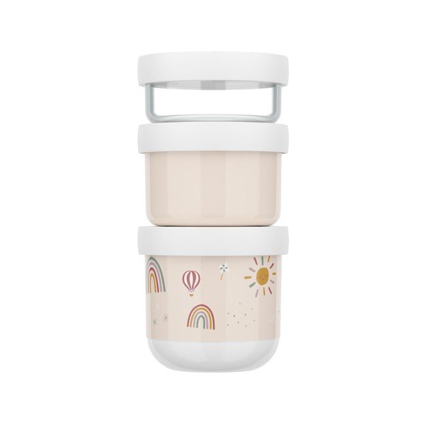 Bež plastične otroška posoda za malico v kompletu 3 ks Sunshine & Rainbow – Mepal-image-3