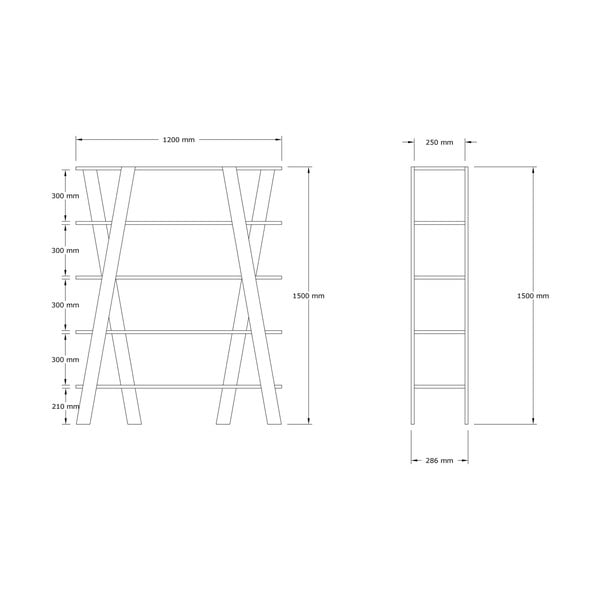 Bela knjižna polica 120x150 cm Conde - Kalune Design-image-4