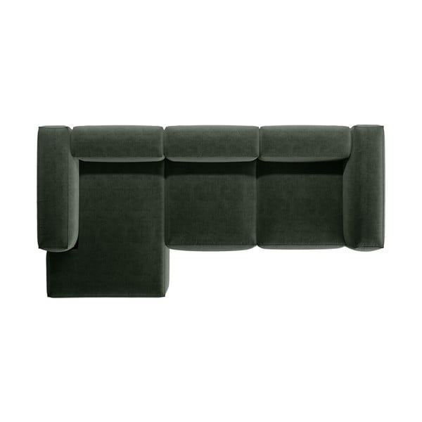 Zelena kotna sedežna garnitura (levi kot/z ležalnikom) Bergamo – Cosmopolitan Design-image-3