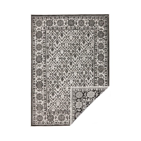 Črno-bela vzorčasta obojestranska preproga Bougari Curacao, 120 x 170 cm-image-1