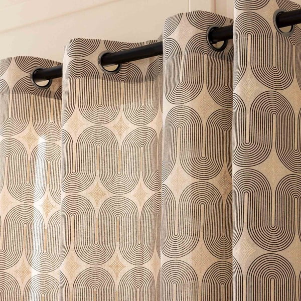 Črno-bež zavesa 140x240 cm Ondine – douceur d'intérieur-image-2