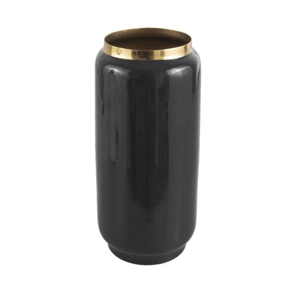Črna vaza z zlatimi detajli PT LIVING Flare, višina 27 cm