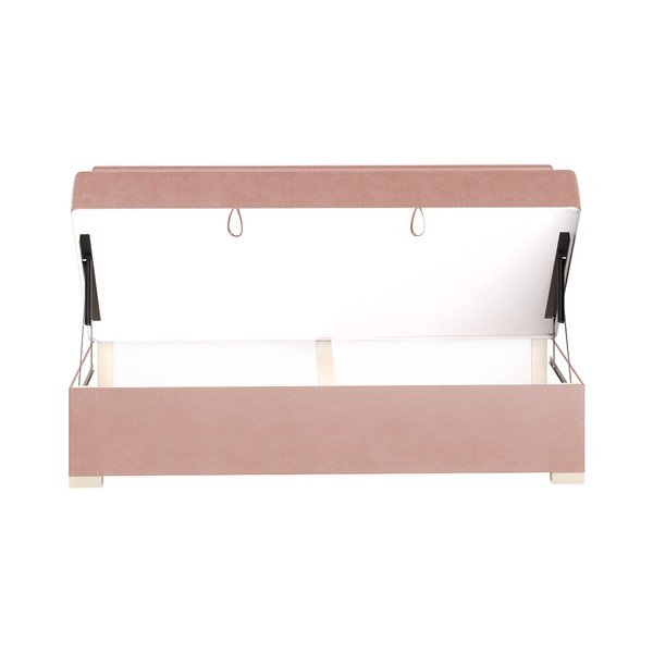 Rožnata otroška postelja s prostorom za shranjevanje z vzmetnico 90x200 cm Cozi – Ghado-image-4