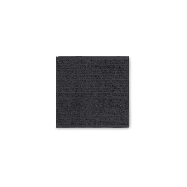 Temno siva frotirna brisača iz organskega bombaža 30x30 cm Check – JUNA