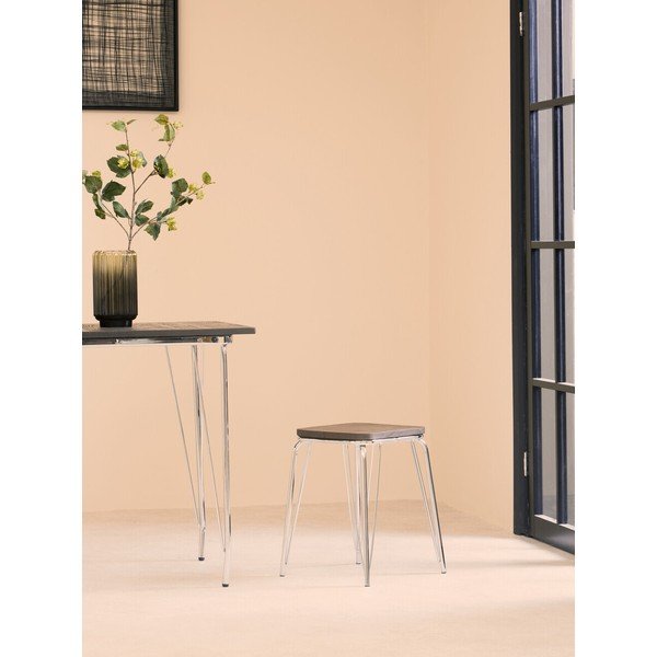 Stolček iz masivnega bresta v srebrni barvi/v naravni barvi District – Premier Housewares-image-3