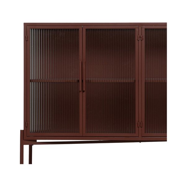 Opečnato oranžna kovinska vitrina 120x85 cm Harris – Ixia-image-3