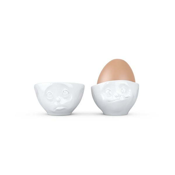 Komplet 2 skodelic za jajca iz belega porcelana 58products Oh Please, prostornina 100 ml-image-1
