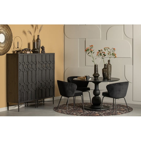 Črna omarica iz recikliranega lesa 75x143x40 cm Bequest – WOOOD-image-1