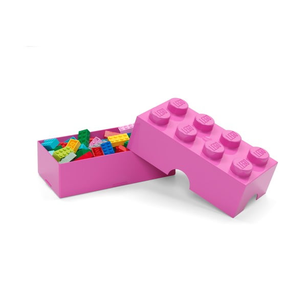 Rožnata plastična otroška škatla za shranjevanje 20x10x7 cm – LEGO®-image-2