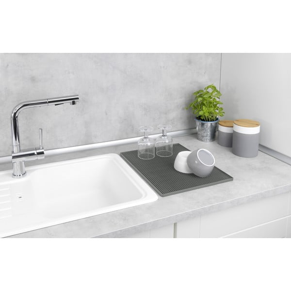 Siva gumijasta odcejalna podloga 40x30 cm Maxi – Wenko-image-1