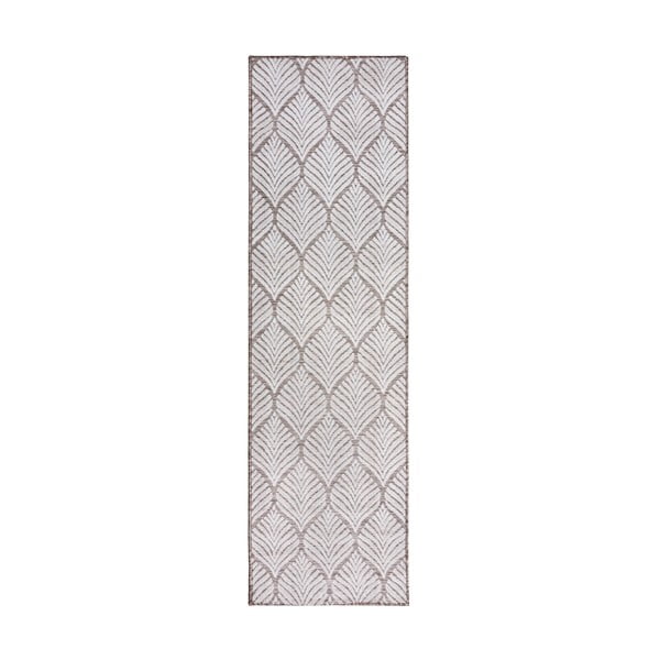 Slonokoščena notranja in zunanja preproga 66x230 cm Elm Leaf – Flair Rugs