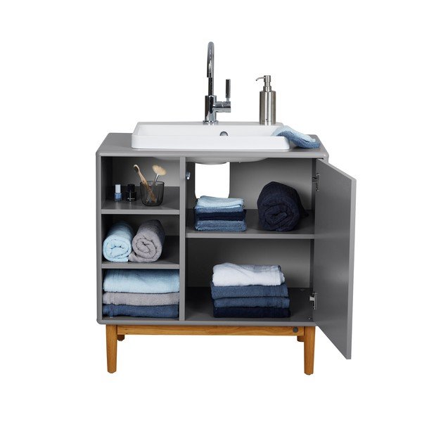 Siva omarica z umivalnikom brez pipe 80x62 cm Color Bath - Tom Tailor-image-4
