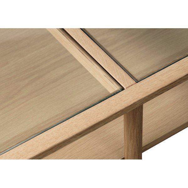 Steklena mizica v naravni barvi 60x120 cm Elba – Unique Furniture-image-4