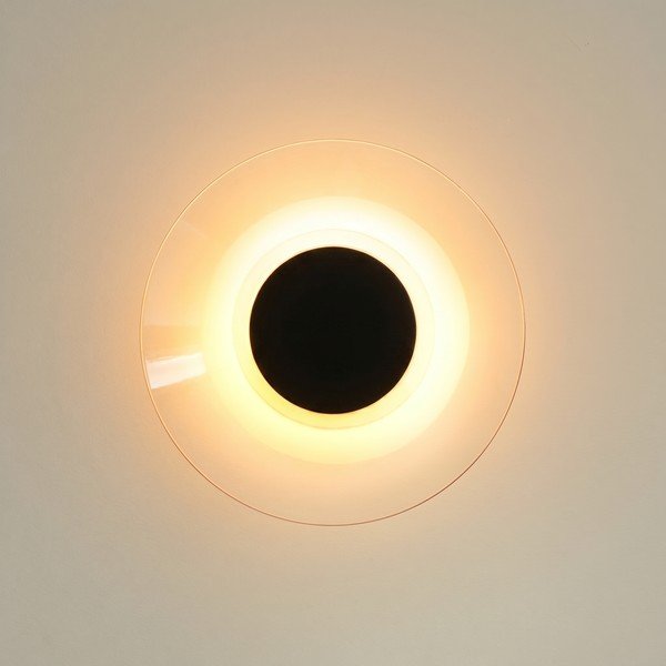 Črna LED stenska svetilka 
iz akrilnega stekla
 ø 28 cm ASTRO – Thoro-image-4