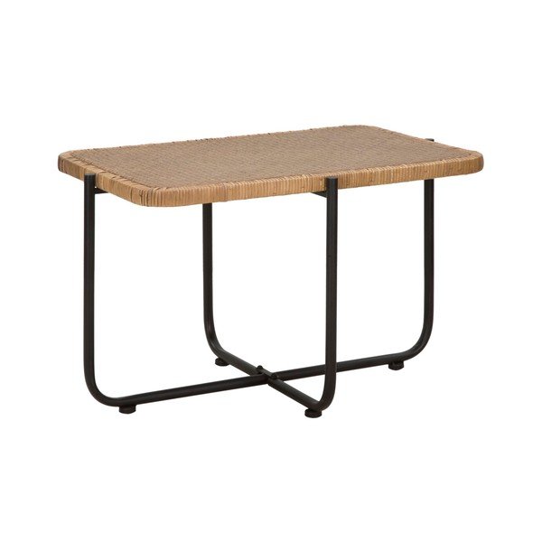 Klubska mizica iz ratana v črni in naravni barvi 55x75 cm Cebu – Mauro Ferretti